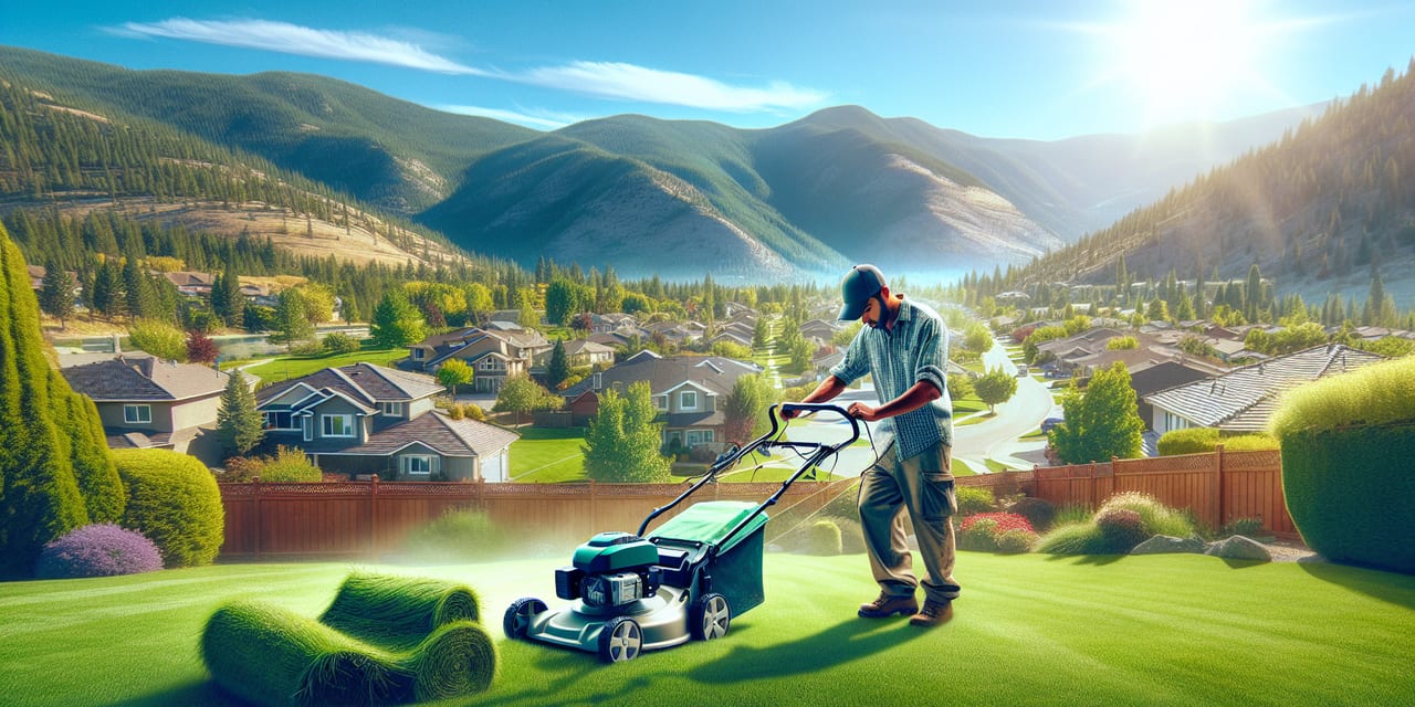 Lawn Care work at a residential property in Armstrong BC