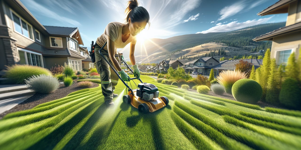 Lawn Care work at a residential property in Peachland BC