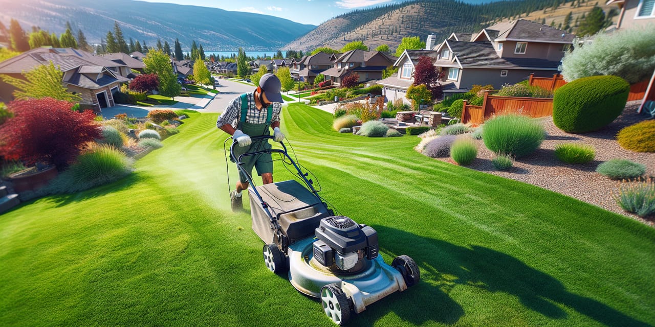 Lawn Care work at a residential property in Penticton BC