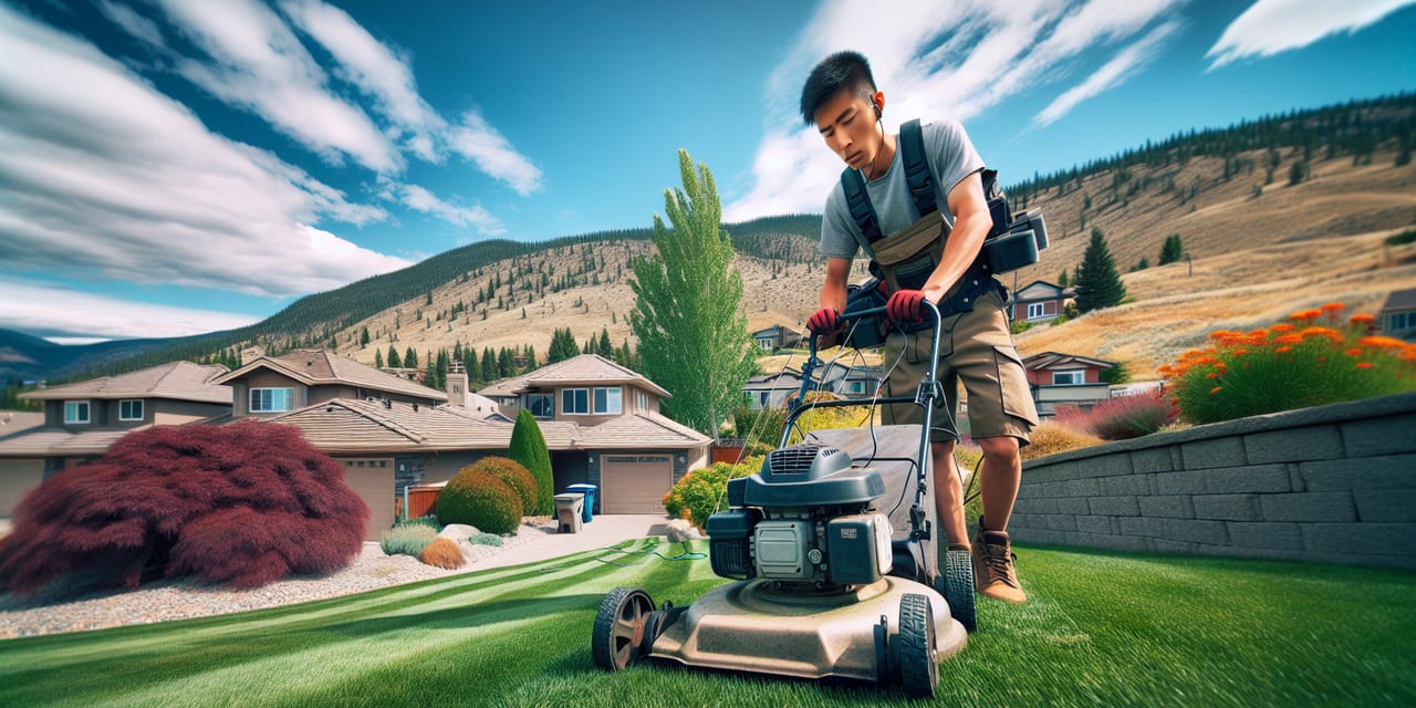 Lawn Care work at a residential property in Salmon Arm BC