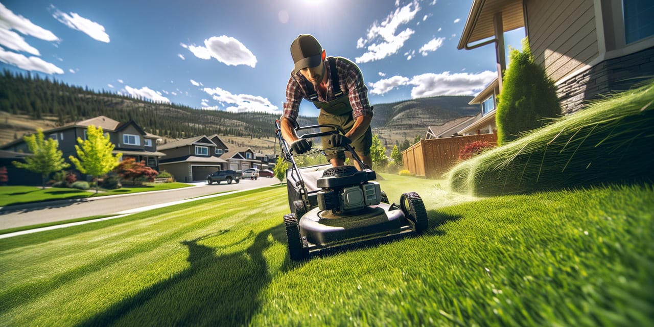 Lawn Care work at a residential property in Summerland BC