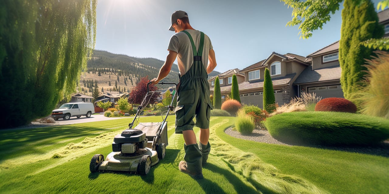 Lawn Care work at a residential property in Vernon BC