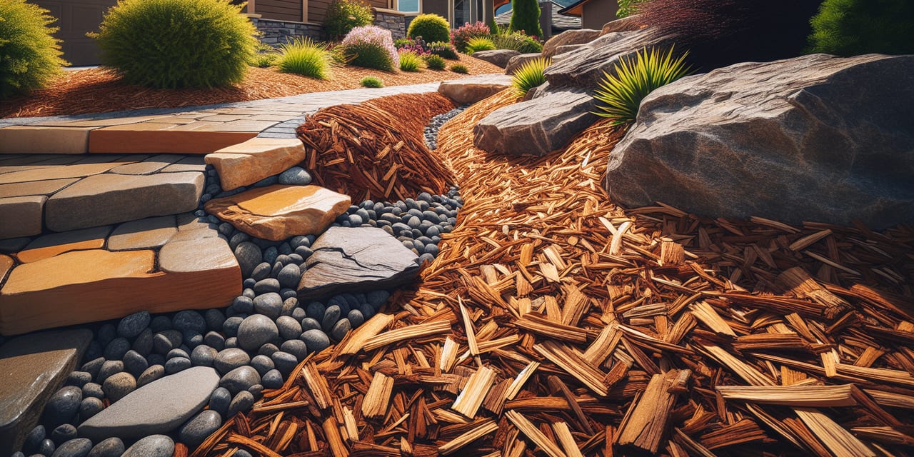 West Kelowna residential yard in early spring ready for seasonal maintenance