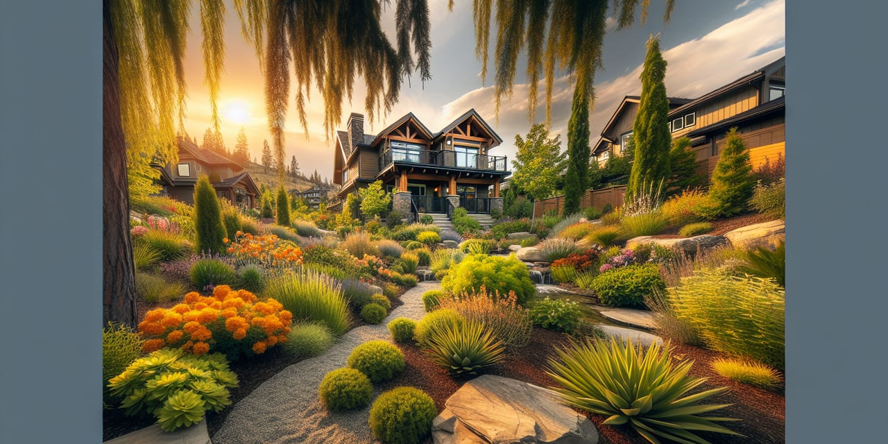 Planting & Landscaping work at a residential property in Penticton BC