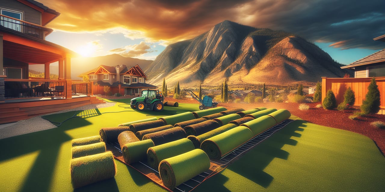 Summerland residential yard in early spring ready for seasonal maintenance