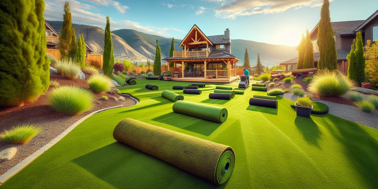 Sod Installation work at a residential property in Armstrong BC