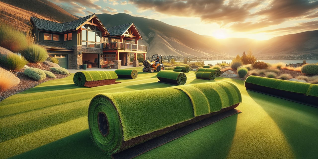 Sod Installation work at a residential property in Penticton BC