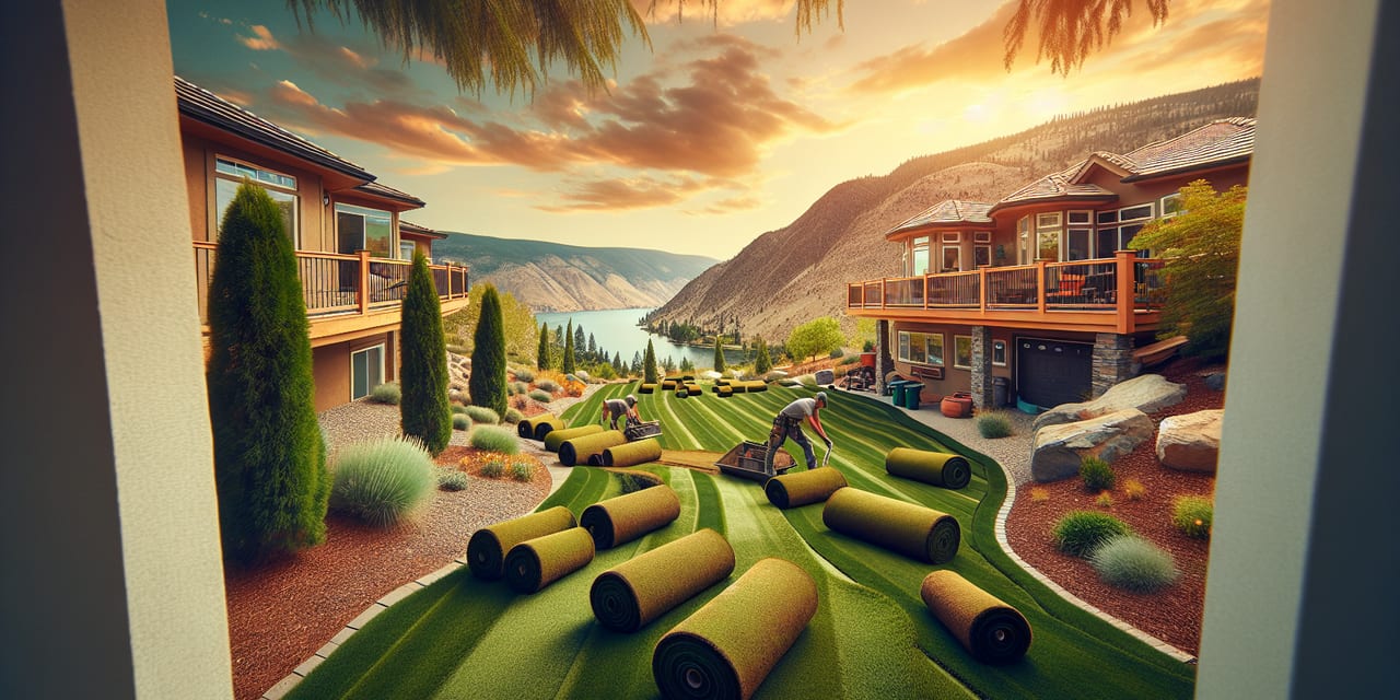 Sod Installation work at a residential property in Salmon Arm BC