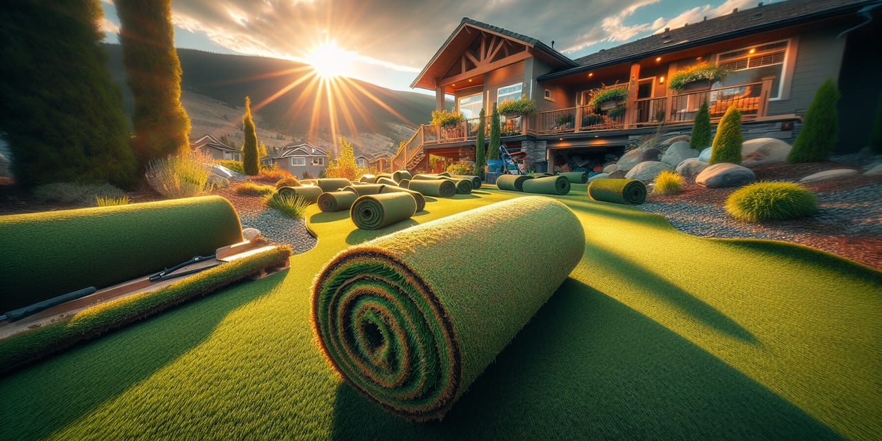 Sod Installation work at a residential property in Summerland BC