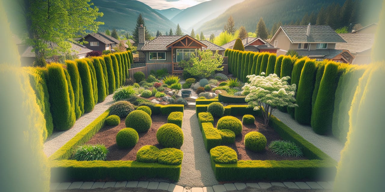 Salmon Arm residential yard in early spring ready for seasonal maintenance