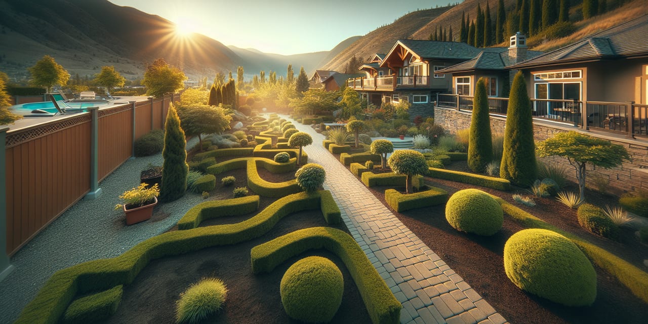 Yard Maintenance work at a residential property in Kelowna BC