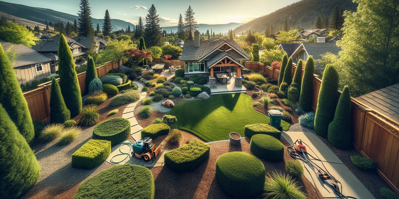 Yard Maintenance work at a residential property in Summerland BC