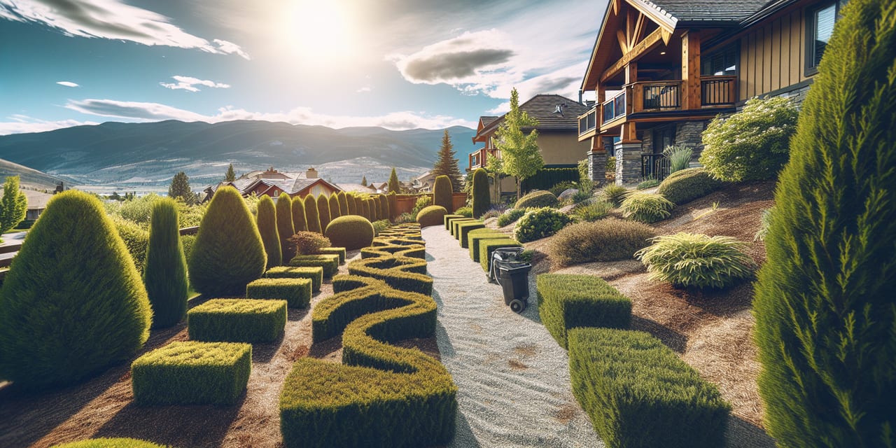 Yard Maintenance work at a residential property in West Kelowna BC